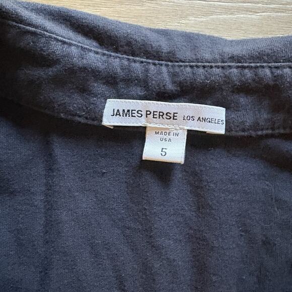 James Perse Mens Polo Shirt Size 5 MSX3337 Navy Cotton Short Sleeve USA - Picture 4 of 6